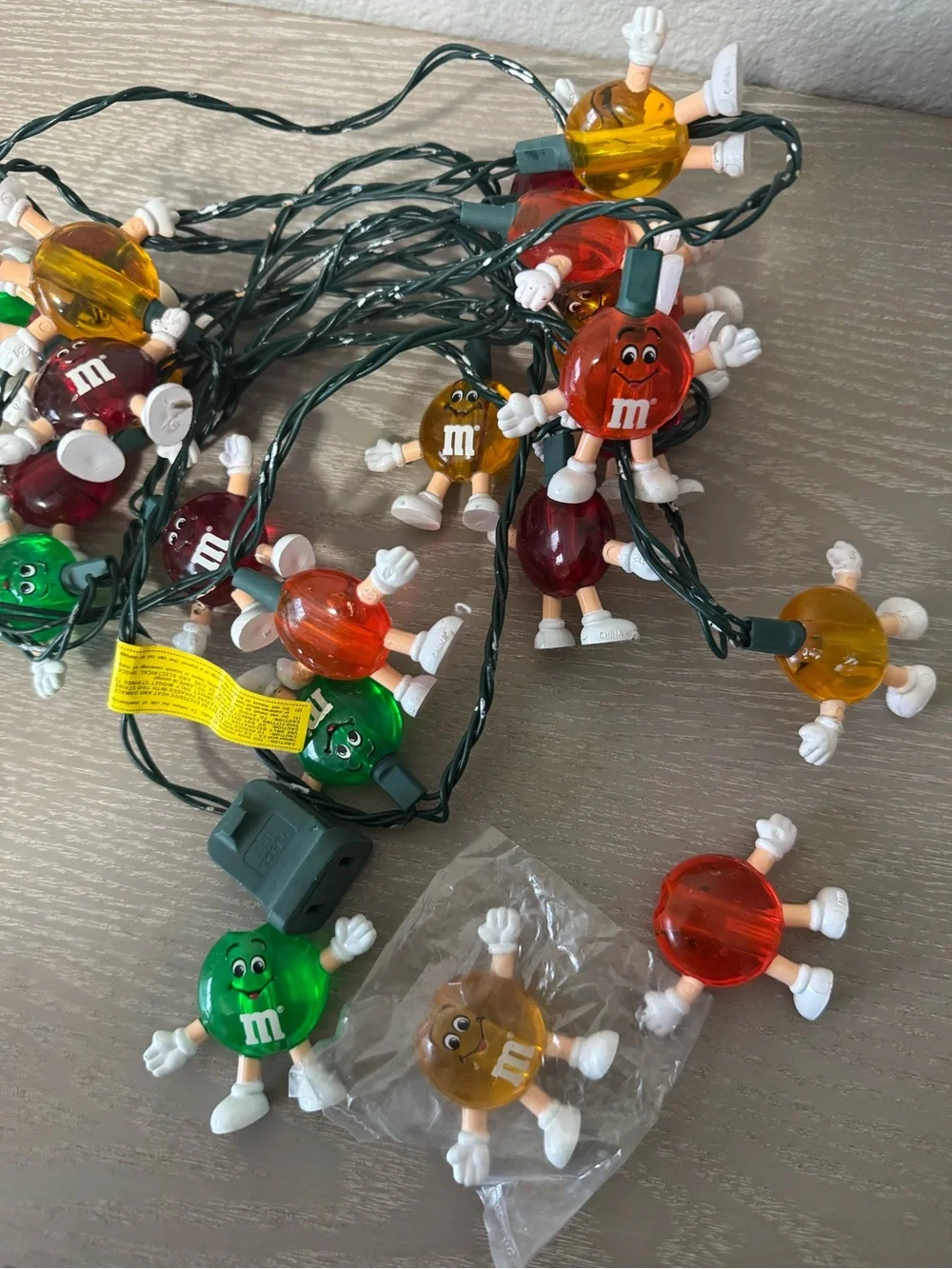 Vintage M&M's Candy Christmas HAPPY LIGHTS 20 Light Strand Set 1990's *